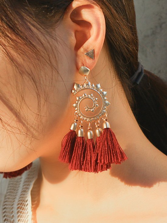 Womens Alloy Tassel Earrings
